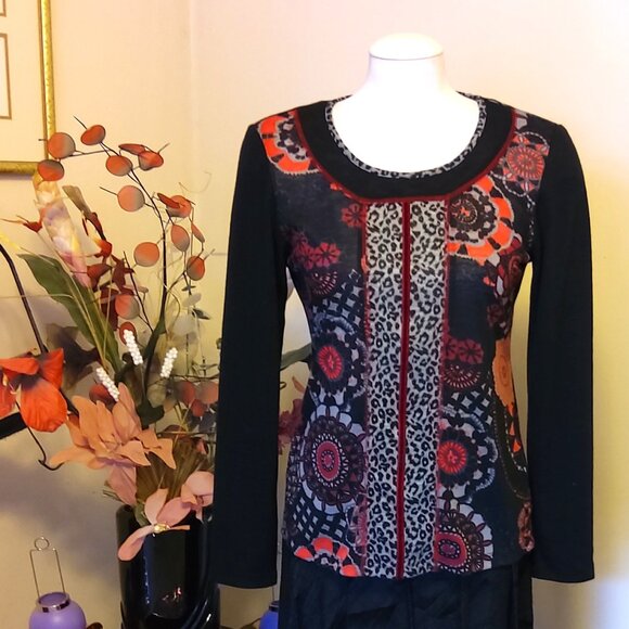 NWOT Zoe Women’s Multi Color Print Lightweight Long Sleeve Knit Cardigan Sweater - Picture 6 of 7